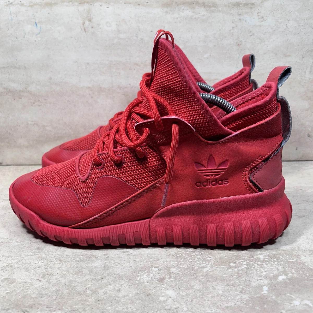 Adidas Tubular X Circular All Red Men s 8.5 Shoes Sneakers Triple