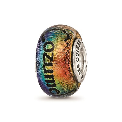 Reflection Beads Sterling Silver Cozumel Orange Dichroic Glass Bead
