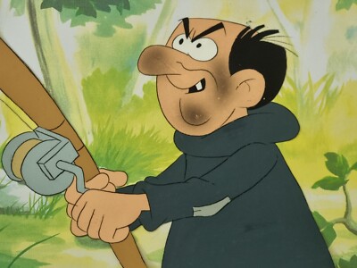 Hanna Barbera GARGAMEL Original 80er TV SCHLÜMPFE Animation Kunst Produktion Cel #140