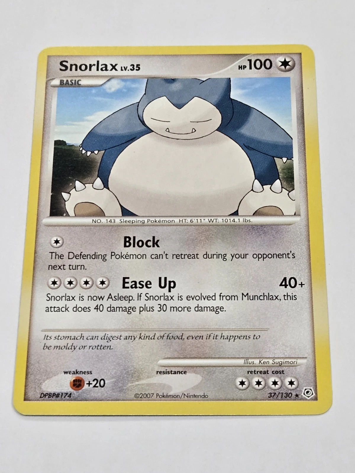 Snorlax 37/130 MP Non Holo Rare 2007 Pokémon Card!