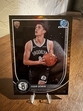 Topps 2023-24 Bowman Chrome Egor Demin Rookie Serial Numbered Brooklyn Nets /50