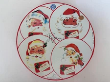 Rosanna Vintage Santa Set of 4 Dessert Plates w/box