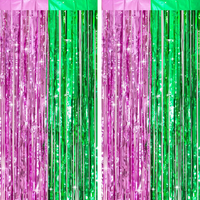 Rosa GrüN Lametta Vorhang Hexenzauber: Verhexte Glitzer Metallic Lametta, 2 StüC