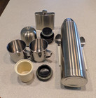Unbranded Thermos Stainless Set 2 Cups 2 Spoons Flask Storage Jar in Canvas Bag — photo 3