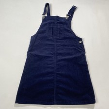 Mango Girls Youth Dress Overall Style Size 11-12 Dark Blue Velvet NWT