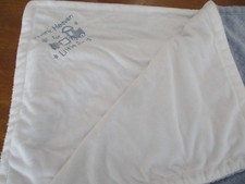 Little Me Thank Heaven For Little Boys Blue Reversible Baby Blanket Embroidered