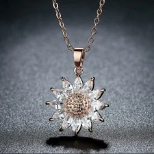 Sunflower  Pendant Necklace Chain Women Party Jewelry Gift