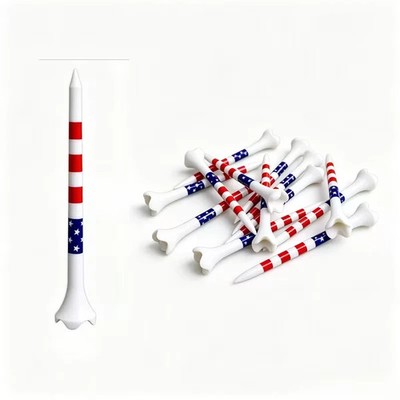 Durable Plastic Golf Tees Reduce Friction, size 83mm and 10pcs per pack