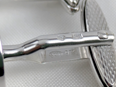 Alfred Dunhill Sterling Silver 925 Button Cufflinks Round Classic