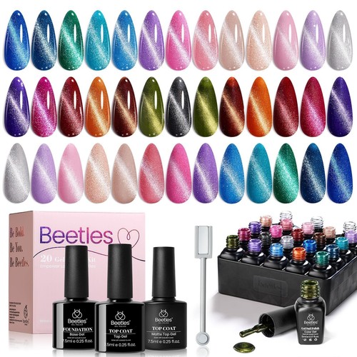 Beetles Cat Eye Gel Nail Polish Set 20 Colors Fall Magnetic Glitter UV LED