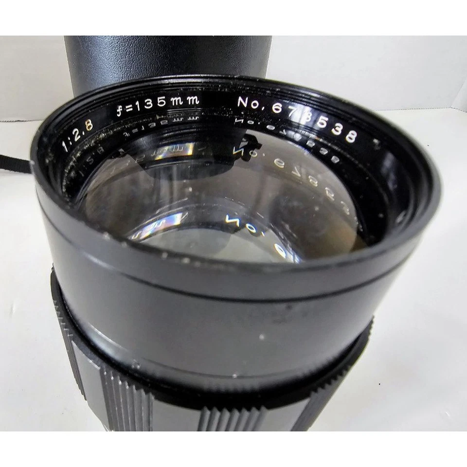 Lente para cámara VINTSGE Mamiya-Sekor negra 135 mm f/2,8 con estuche Foto 2 de 4