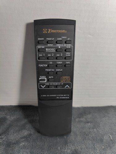 EMERSON MS7775 - 3 Disc CD Changer Remote - Tested & Works