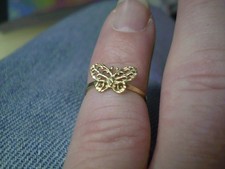 10K Yellow Gold Ladies Girl's Butterfly Ring 0.8 Grams
