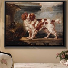Vintage Dog Canvas Print Elegant Animal Wall Art Oil Painting Pet Portrait Decor