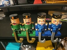 Vintage Wood Nutcracker Stocking Hangers Holders Sun Hill Industries Christmas