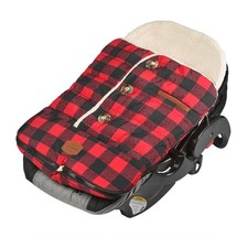 JJ Cole Urban BundleMe Infant Car Seat Cover Red Black Plaid