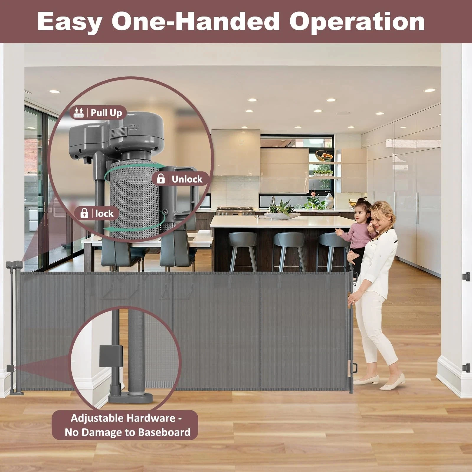 Reinforced 41" Extra Tall Pet Gate 120" Extra Wide Baby Gates for Large Opening