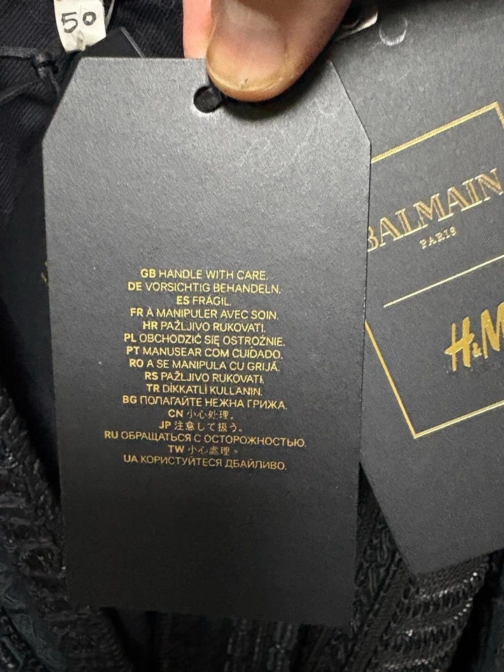 Balmain X H&M Velvet Black Embroidered Jacket RARE Limeted Edition - Bild 4 von 4