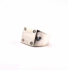 42115 Vintage Mexico 925 Silver Industrial Style Screw Motif Signet Ring Size O