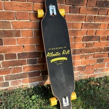 Deuba Atlantic Rift Pintail Longboard Skateboard -Montado Skull Rasta (VGC+)
