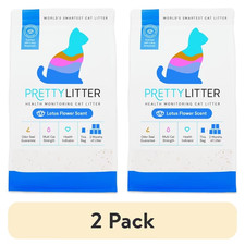  2 pack Lotus Flower Scent 8lb PrettyLitter Health Monitoring Cat Litter 2 month