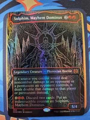 Solphim, Mayhem Dominus M 354 Borderless Oil Slick Foil | Magic The Gathering