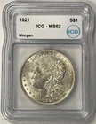 1921 $1 Silver Morgan Dollar Uncirculated ICG MS62