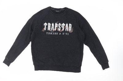 Trapstar Herren Pullover Sweatshirt schwarz Baumwolle Größe M - Logo