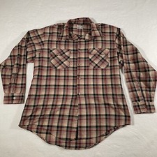 Vintage Jc Penney Big Mac Plaid Button Up Long Sleeve Shirt XL Work Wear