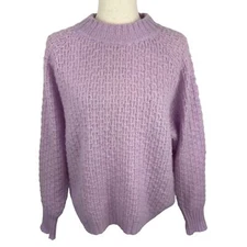 FRNCH PARIS NORHEN TEXTURED PULLOVER SWEATER IN LAVENDER NWT WOMEN'S SIZE S/M