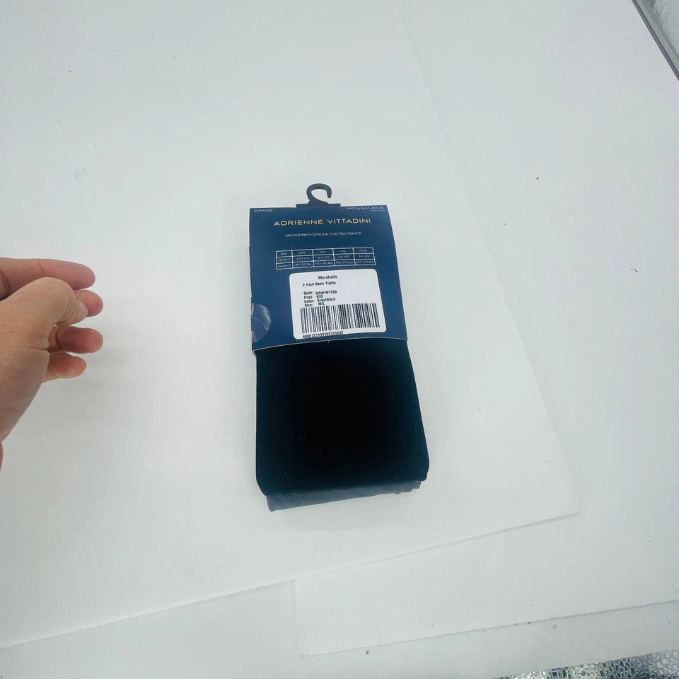 Pantimedias Adrienne Vittadini Legwear Negras/1#Gris Par M L Grandes Medianas Foto 2 de 4