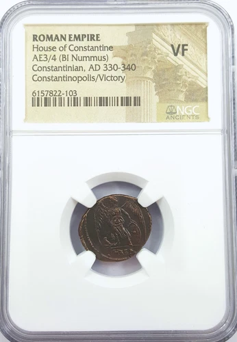 A-DS10 -Roman Empire AE3/4 Emperor Constantinian (AD 330-340) Nummus NGC VF Coin