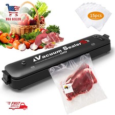 Vacuum Sealer Machine for Food Preservation with 15 Pcs Saver Bags,14.5x3x1.9 In