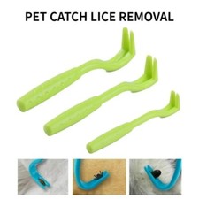 3Sets Flea Remover Hook Lice Tick Clamp Tweezer Pet Dog Cat Tool Extractor