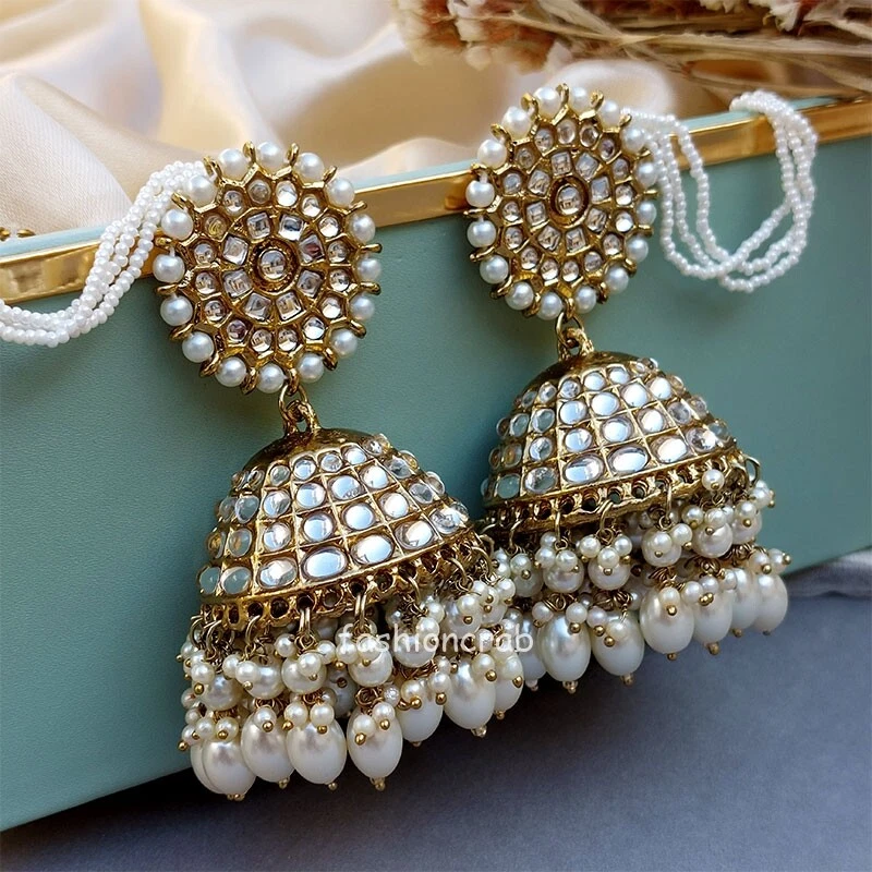 Majestic Floral Pearl Jhumka Earrings For Wedding Celebrity Jimikki Kammal  Online J24274