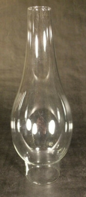 New 2 1/8'' x 9 1/8'' Clear Borosilicate Glass Oil Lamp #0 Bombe Chimney   #CH975