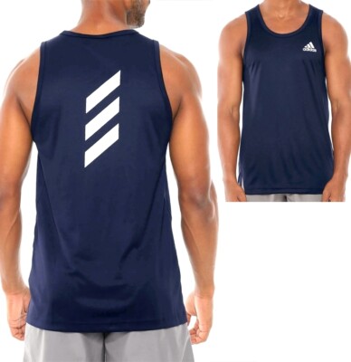 Adidas Herren Tank Top Sport T-Shirt Singlet Muskelshirt Basketball dunkel blau