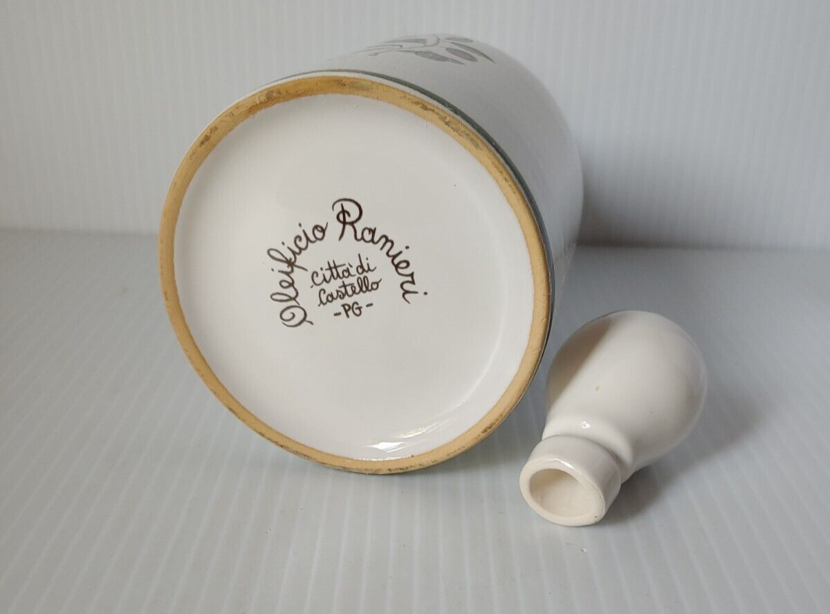 Oleificio Ranieri Extra Virgin Olive Oil Bottle Decanter Ceramic 