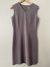 EDDIE BAUER Light Tan Beige V Neck Shift Dress SIZE 4 Pre-owned some marks