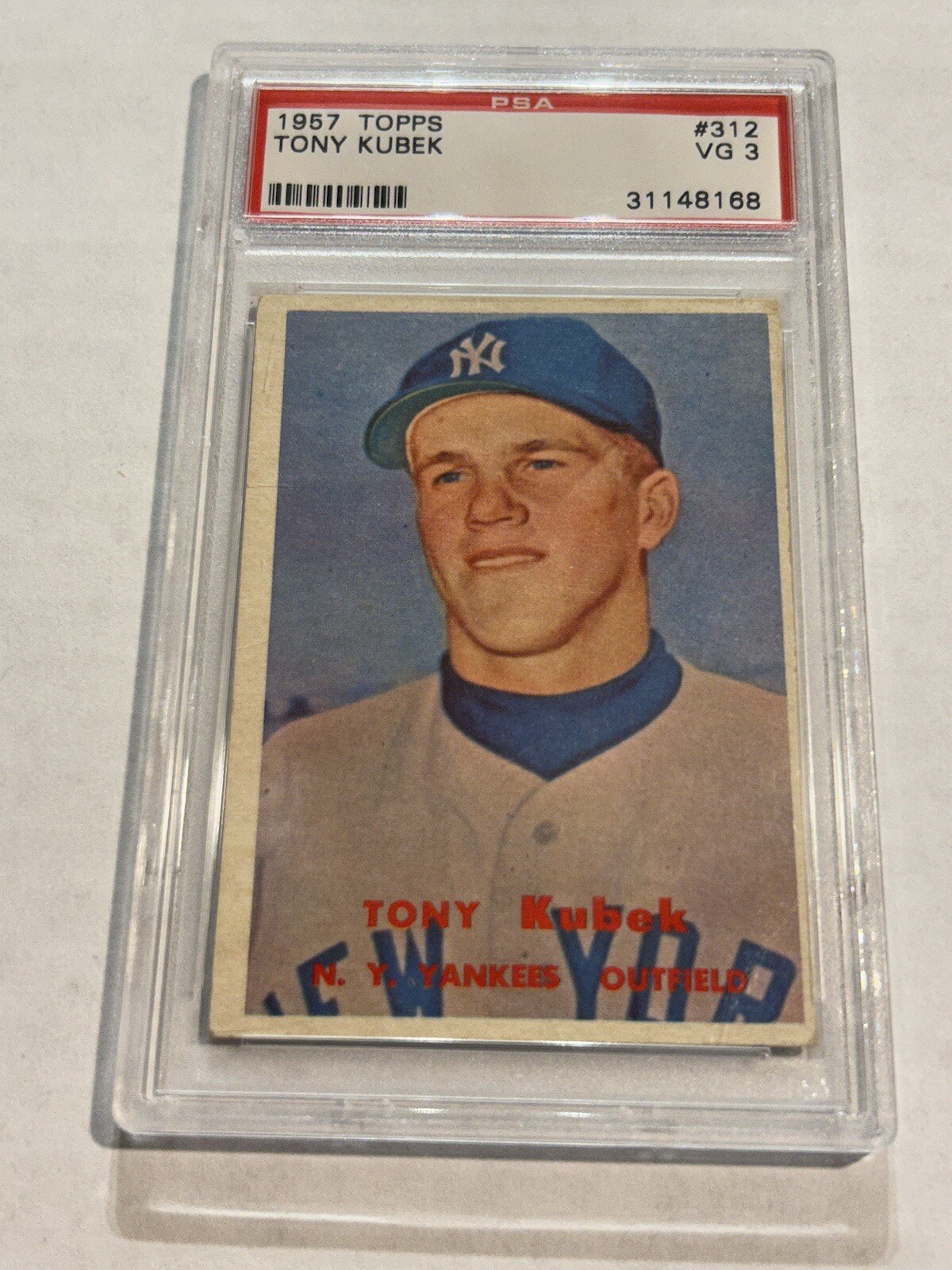 1957 TOPPS TONY KUBEK #312 ROOKIE PSA 3 YANKEES