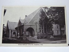 Postcard First Reform Church Goshen Indiana Published Auburn Post Card Co D131
