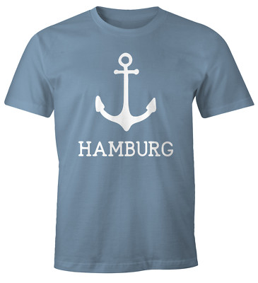 Herren T-Shirt mit Anker Aufdruck Hamburg Moonworks 