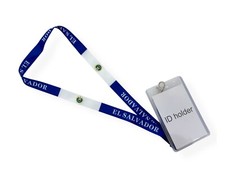 El Salvador Blue White Lanyard Strap Cord ID Name Badge Keys Porta llaves New