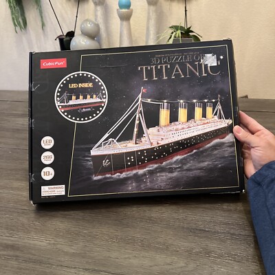 CubicFun 3D Puzzle Adults RMS Titanic Ship Toy Model Kit 266 Pcs Open Box
