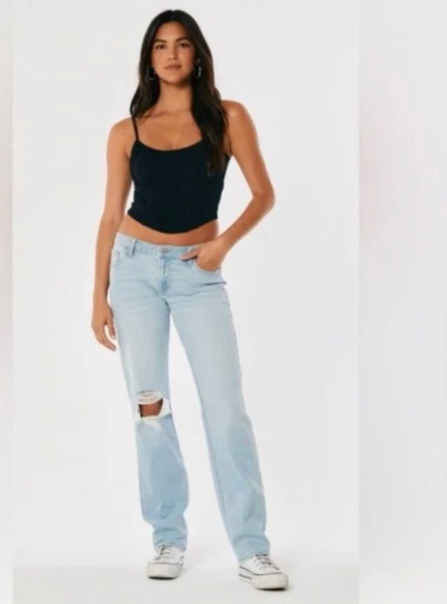 Low Rise Hollister Straight Jeans Womens Low Rise Wide Leg Jeans