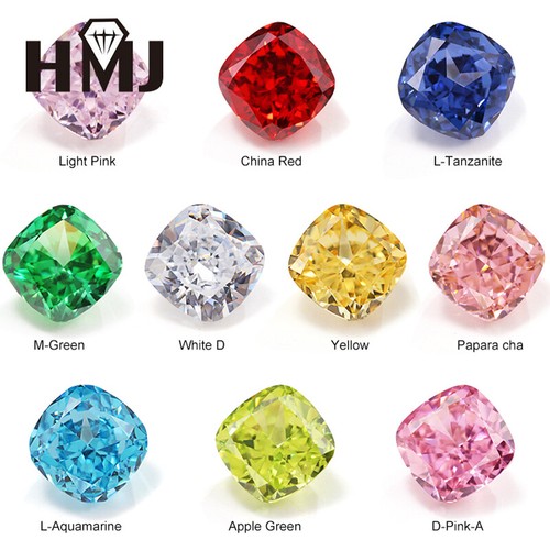 Cushion Crush Ice Cut High Quality Carbon Diamond Cubic Zirconia CZ 5A+ Gemstone - Picture 2 of 30