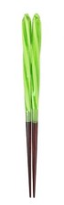 Baguettes Aoba en bois naturel torsadé bonbon jaune vert 18 cm fabriquées au ...