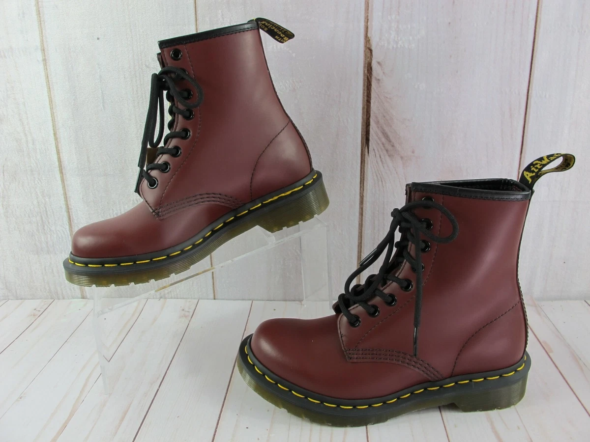 Dr. Martens 1460 Smooth Leather Lace Up Cherry Red Boots ~ Size Men's 4/WMN  5