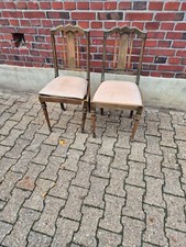 2 x Gründerzeit Stuhl schöner Verzierung Massiver Buche mit Federkern zusammen