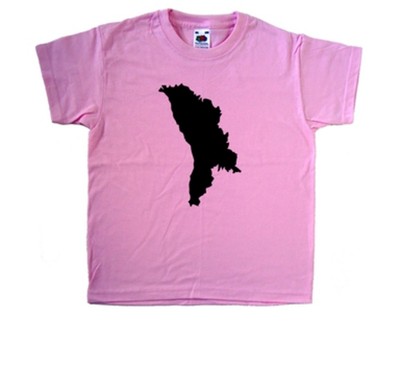 Moldawien Outline Rosa Kinder T-Shirt